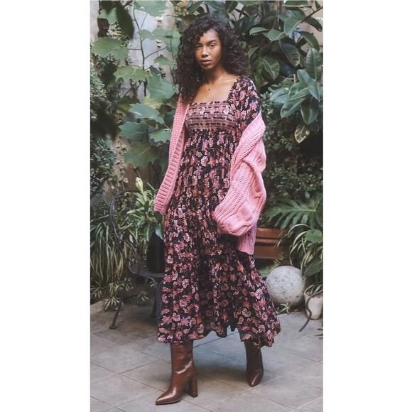 Free People Sweet Escape Maxi Dress XS Boho Prairie Floral Cottagecore Festival - Picture 12 of 16